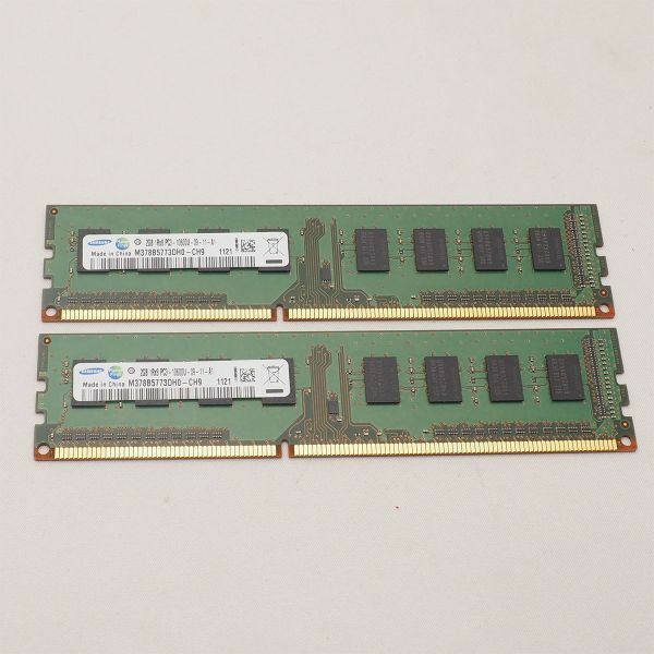 SAMSUNG DDR3 PC3-10600U 2GB 2枚セット 合計 4GB デスクトップメモリ NON-ECC 管16742