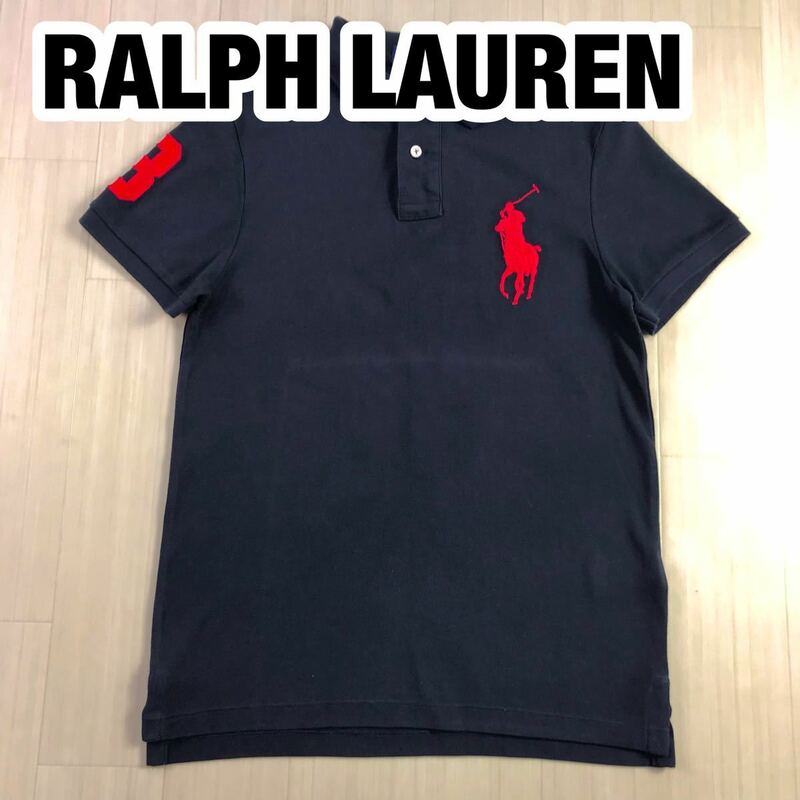 RALPH LAUREN ラルフローレン 半袖ポロシャツ S ネイビー ビッグポニー ビッグシルエット