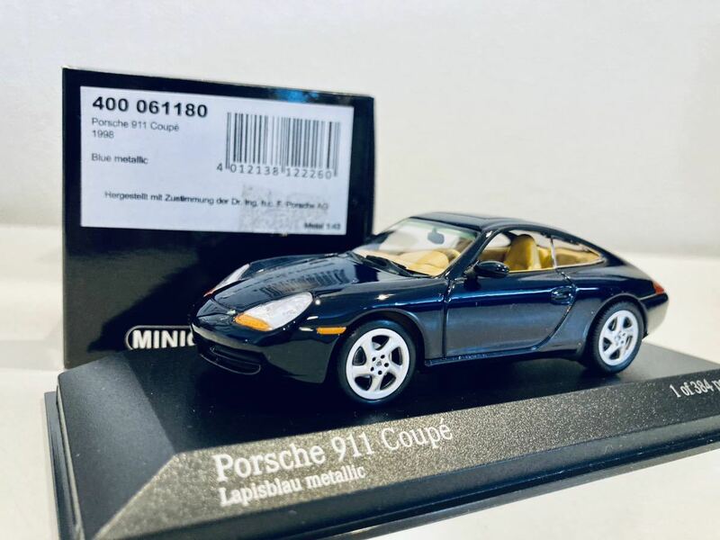 【送料無料】1/43 Minichamps Porsche ポルシェ 911 Coupe 1998 (996 early) Blue metallic
