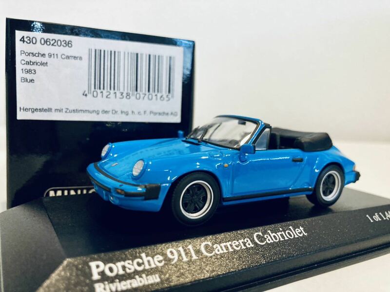 【送料無料】1/43 Minichamps Porsche ポルシェ 911 カレラ カブリオレ (930) 1983 Blue