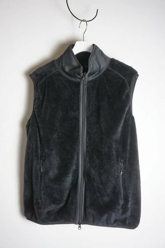 美品 Needles Sportswear ニードルズ スポーツウェア PIPING VEST-MICRO FLEECE フリース ベスト ブルゾン BG286 黒 L 本物 228O