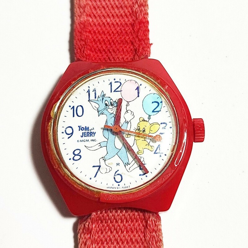 動作品 SEIKO DISNEY TIME セイコー ディズニータイム 5000-6020 トムとジェリー メンズレディースキッズ腕時計 手巻き 稼働品 G125
