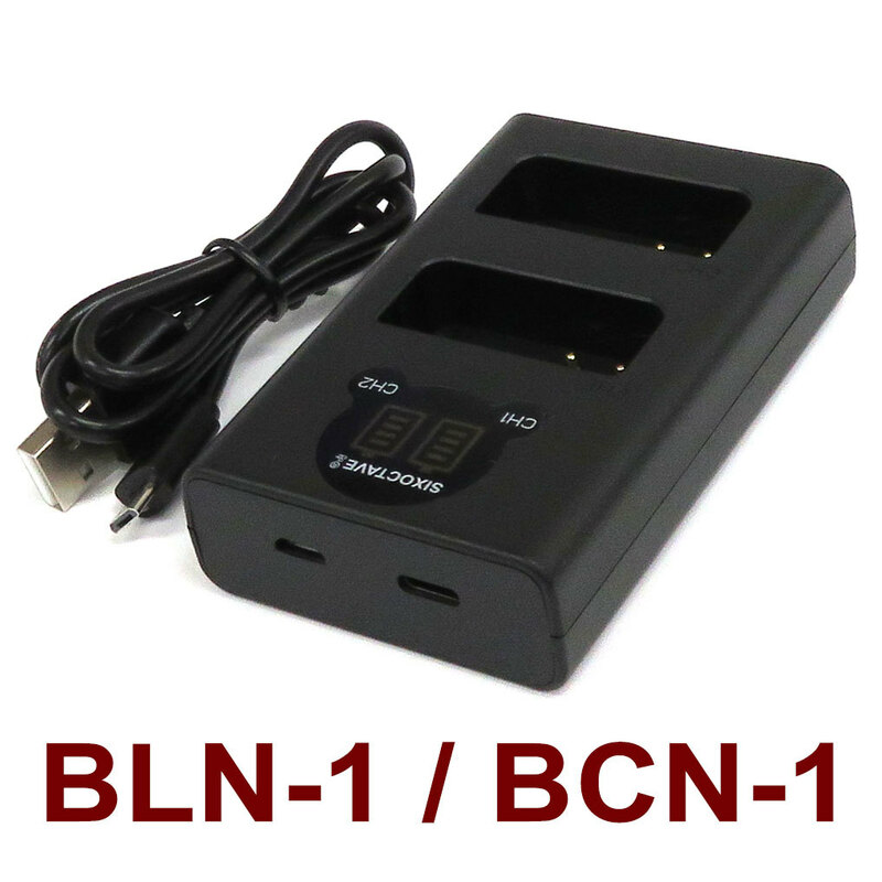 OLYMPUS BLN-1　互換充電器　デュアルUSBチャージャー BCN-1 LCD　OM-D E-M1 / OM-D E-M5 / OM-D E-M5 Mark II / PEN E-P5 / PEN-F