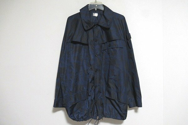 N6583:DELUXE(デラックス）Deluxe Clothing 18SS薄手ジャケット TROOP ナイロンポンチョ/紺×黒総柄/LARGE：35