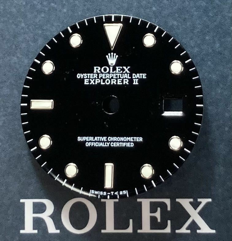 トリチウム 純正品 16570 エクスプローラー 黒 文字盤 ROLEX EXPLORER II black dial cal.3185/3186 tritium ダイヤル 針 hands