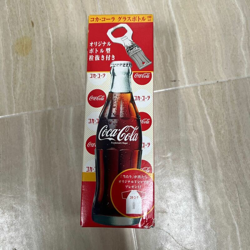 △コカコーラ　Coca-Cola グラスボトル　ボトル型栓抜き付　ノベルティグッズ　限定　レア