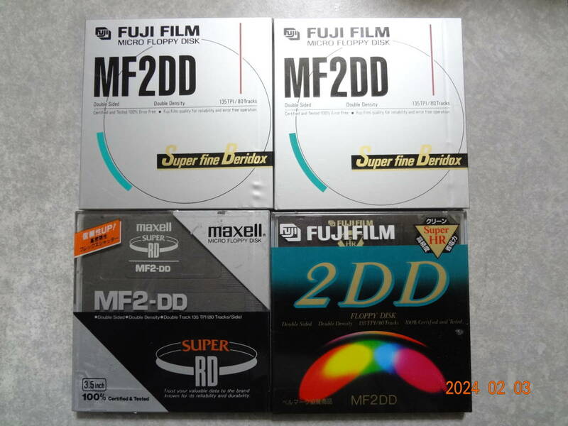 3.5インチフロッピーディスク MF2DD　未使用4枚