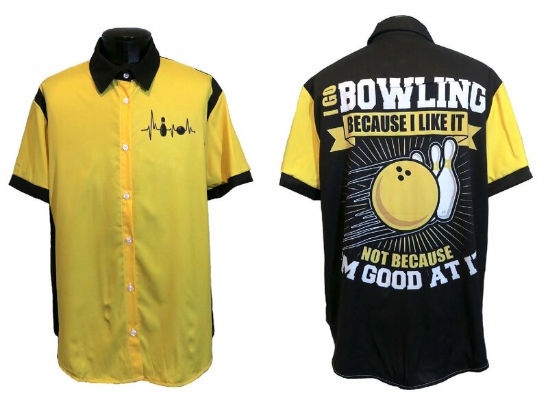 新品 XLサイズ ボーリングシャツ レギュラーカラー 1329 黄色×黒 イエロー ブラック ロカビリー パンク ロック 柄シャツ バックプリント