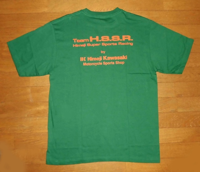 姫路カワサキ Team H.S.S.R.姫路 スーパースポーツ レーシング 半袖 コットン Tシャツ GRN XL 使用僅 ほぼ未使用 美品/Z2ゼファーZ900RS