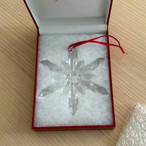 未使用　バカラ　スノーフレーク　雪の結晶　クリスタル　ロゴ刻印あり　オーナメント　クリスマス