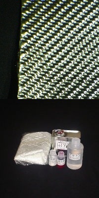綾織シルバークロス付シンプルＦＲＰ材料セット，樹脂2kg