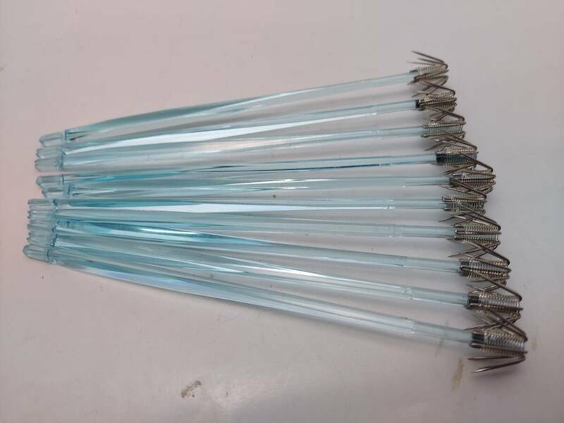ヤマシタ　バライカ角　「ピッカピカ針」　１１cm　１段　カラー：Ｂ（ブルー）　１０本セット