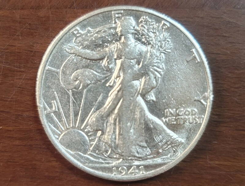アメリカ ウォーキング リバティ ハーフダラー アメリカ 外国コイン 50セント 1941年 硬貨 古銭