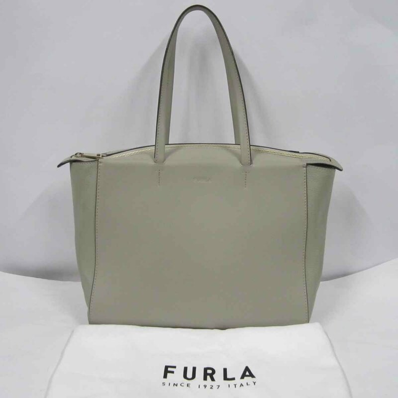 【保存袋あり】FURLA WB00425 トートバッグ＜バッグ＞レディース ブランド レザー グレー系 A4収納可 ファスナー開閉 通勤・通学