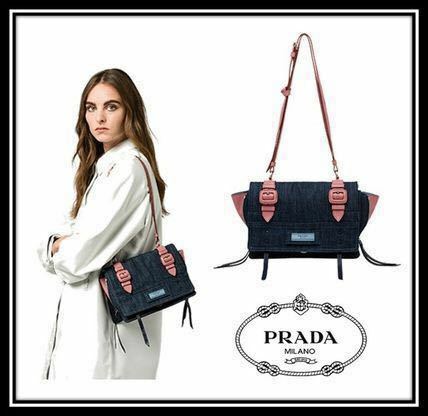 sale!新品☆ PRADA プラダ ☆デニム＆本革スエードショルダーハンドバッグ国内未入荷★ギャランティカード一式揃BUYMA26万