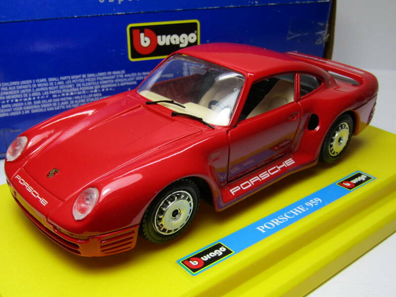 PORSCHE ポルシェ 1/24 959 RED 4WD FLA6 未展示品 ポルシェ カレラ Made in Italy イタリア製 911 991 930 Carrera 当時物 本体美品