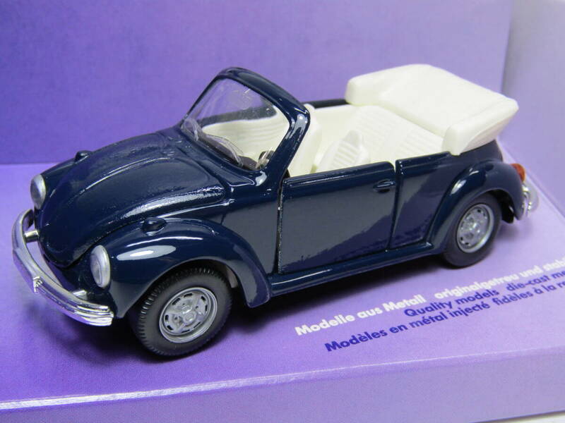  Volkswagen 1/43 フォルクスワーゲン ビートル Type1 オープン 紺x白 BAG VW Beetle FLAT4 1303 NV siku ジク ドイツ製 1970~73 バグ 12V