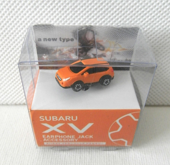 SUBARU XV イヤホンジャック マスコット ミニカー オレンジ マスコット フィギュア 自動車 スバル イヤフォンジャック 未使用 レア 非売品