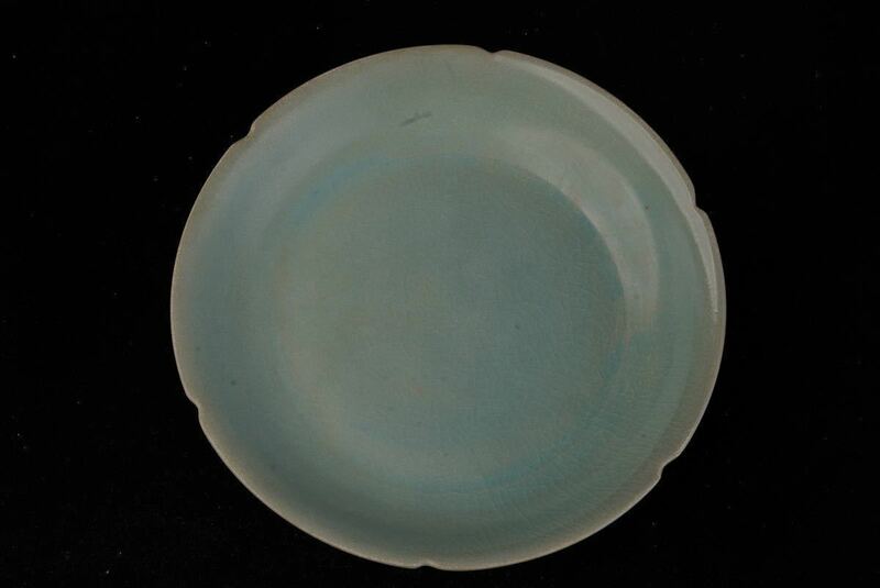 古美術 宋代 汝窯 天青釉 青磁 盤 皿 水盤 中国古美術 藏出