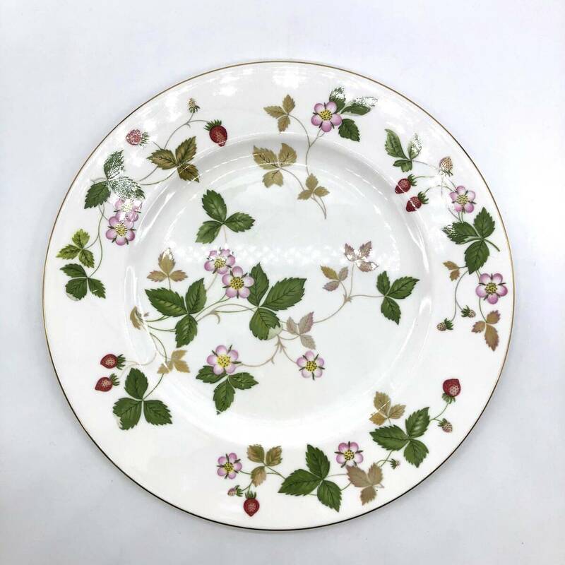 【中古品】WEDGEWOOD ウェッジウッド ワイルドストロベリー プレート27cm 壺印 アンティーク（管13355） 