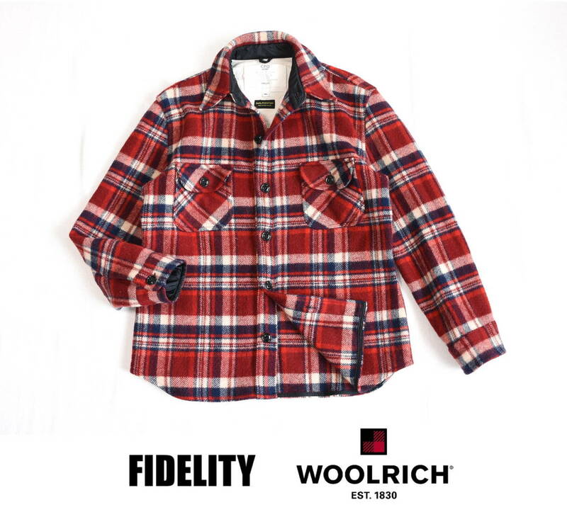 アメリカ製　FIDELITY（フィデリティ）　ウールリッチ社の肉厚ウール生地を使用したCPOシャツジャケット sizeXL MADE IN USA.