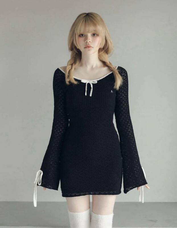 andmary Lily crochet mini dress