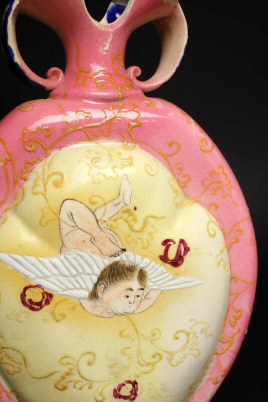  327 幕末　明治時代　天使図　輸出陶器　外国人居留地　日本土産　　里帰り　　花瓶