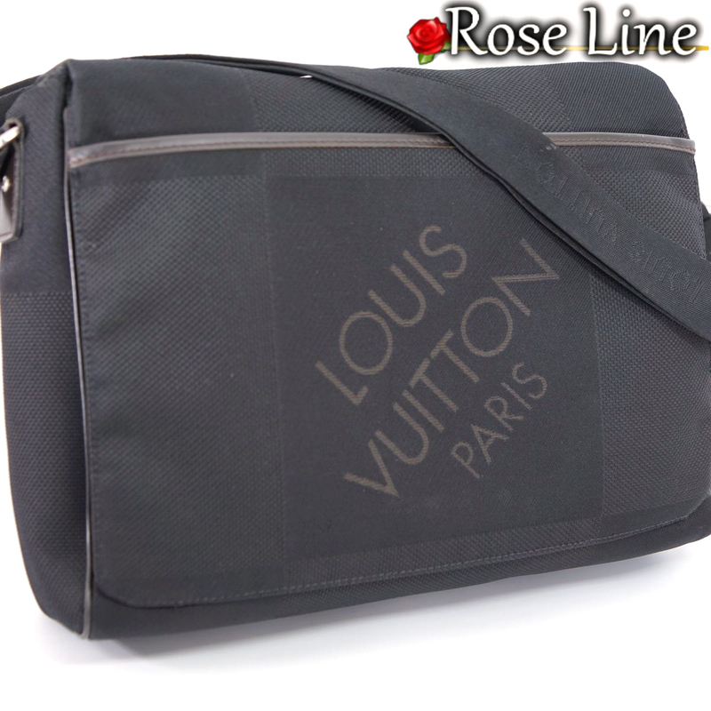 【美品】Louis Vuitton ダミエジェアン メサジェNM ショルダーバッグ 鞄 ノワール 黒 DAMIERGEANT メンズ レディース ジュアン M93225