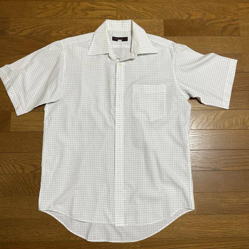 【中古・美品】D'URBAN(ダーバン) ノンアイロン 半袖シャツ サイズ40 ブルーチェック