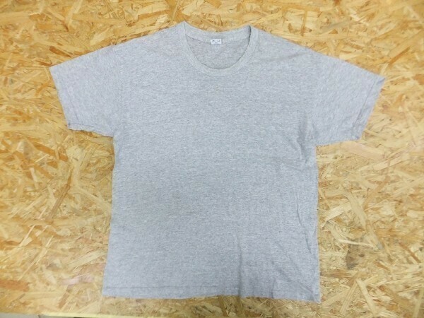bPr BEAMS PLUS + ビームスプラス メンズ USA製 シンプル 霜降り メランジ プレーン Tシャツ 杢グレー サイズL