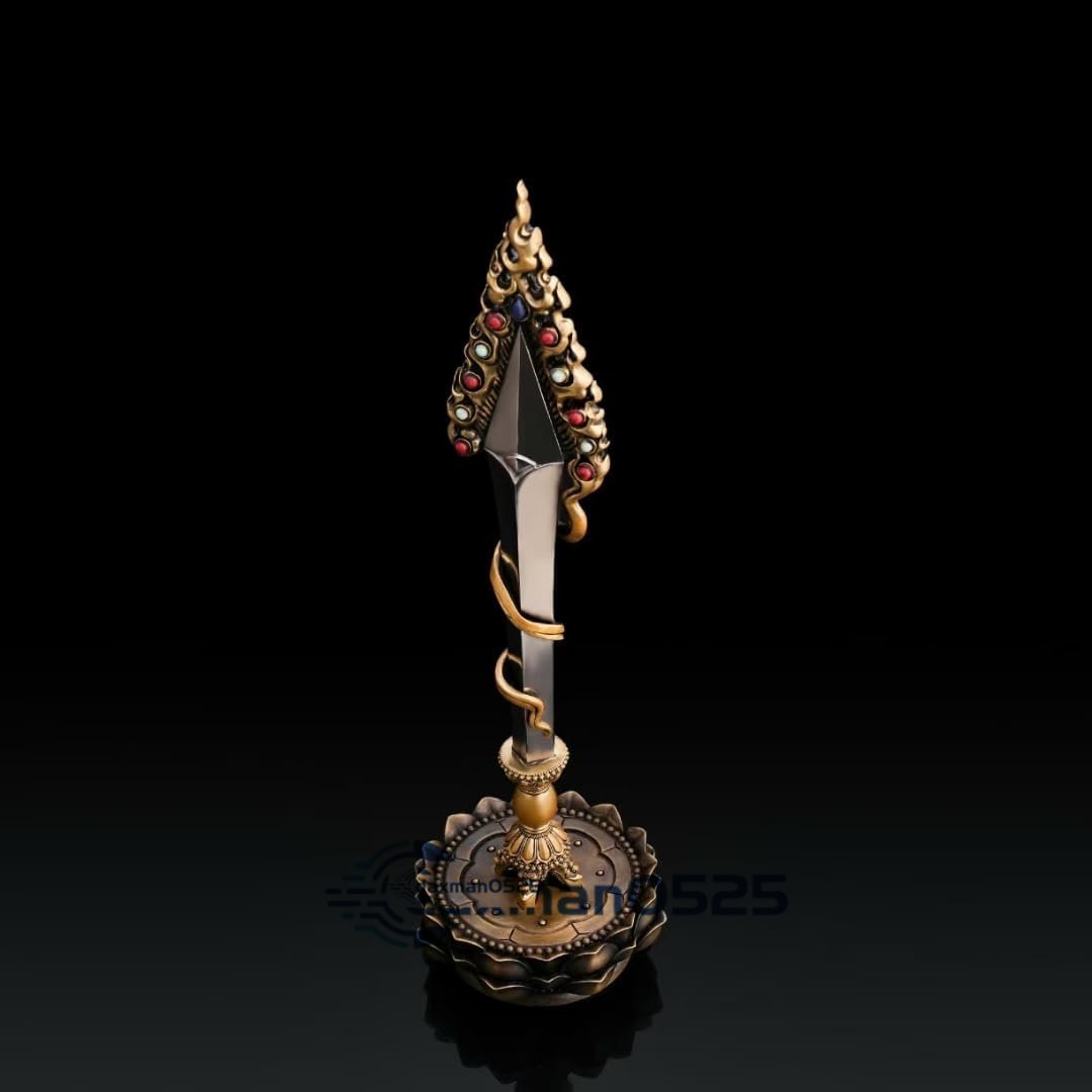 密教法具 文殊剣 利剣 金剛剣 五鈷杵 不動明王 剣 大 降魔剣 倶利伽羅剣文殊菩薩仏具迦楼羅炎魔除け邪気除け悪気斬り結界サイズ約27.7ｃｍ