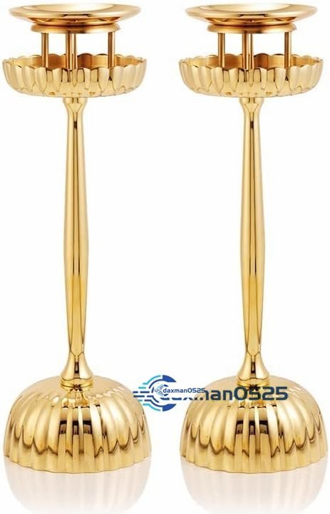 密教法具 寺院用仏具 前具 一面器 菊壇灯一対 真鍮製高さ22cm