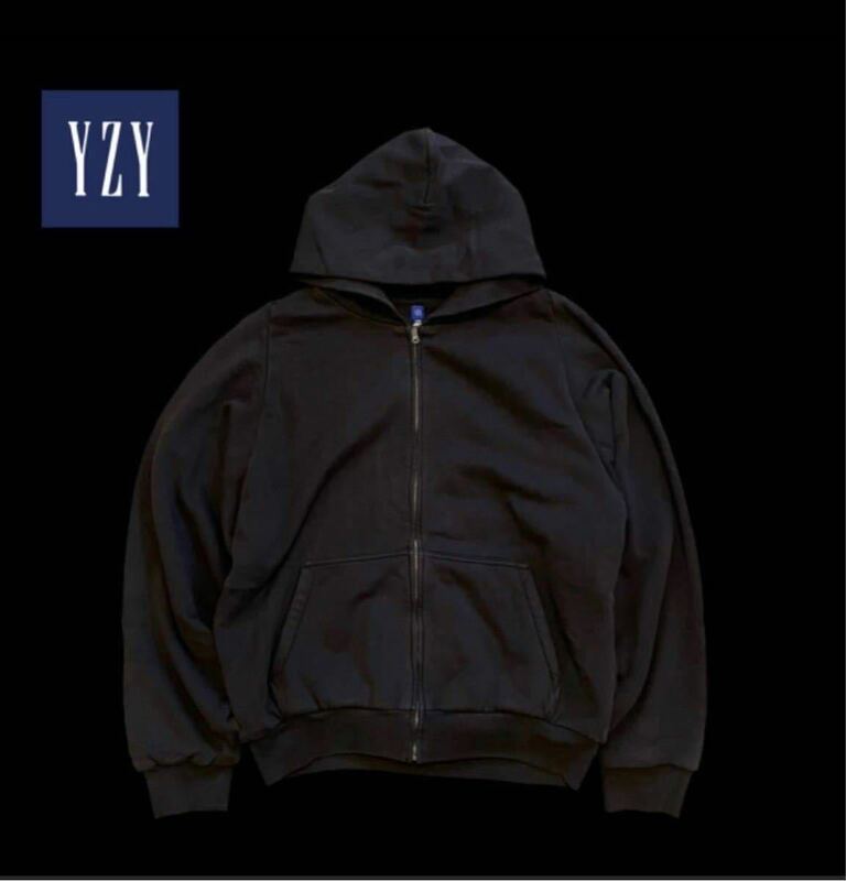 M Yeezy × Gap doubleface wide silhouette zip up sweat hoodie BLACK4 イージー ギャップ スウェット フーディー ジップパーカー
