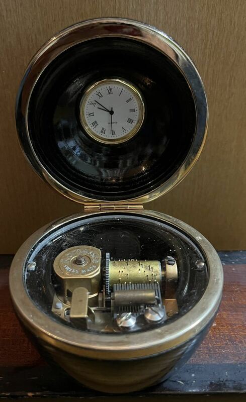 ビンテージ オルゴール 時計 ROMANCE製 中古長期保管品