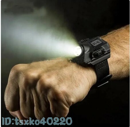 Bs1769: 最安 腕時計 懐中電灯 防水 Led 戦術的 ディスプレイ 充電式 マルチツール 屋外 照明 屋外 キャンプ 狩猟用 USB トーチライト