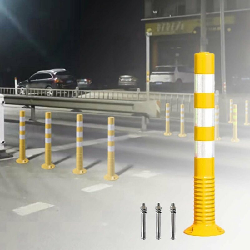 車線分離標 ガイドポスト 反射 ポール ガード H 45/75cm の黄色い交通区切り線の反射ポスト、 2 つの 4 6pc は駐車場のためのタイプ保証障