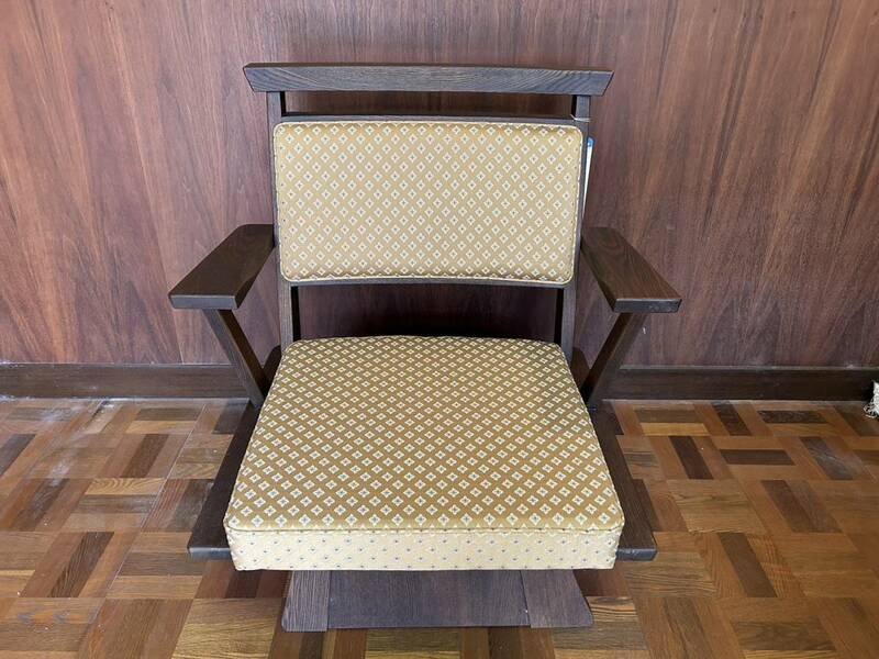 アームチェア 飛騨清見工房 回転式 木製 イス 椅子 SA-FUマーク タグ付き 直接引取可歓迎 家具