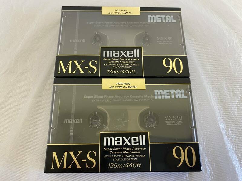 【新品未開封】 maxell マクセル MX-S 90 2本セット METAL メタルポジション TYPEⅣ カセットテープ 日立マクセル 当時物 昭和レトロ 3