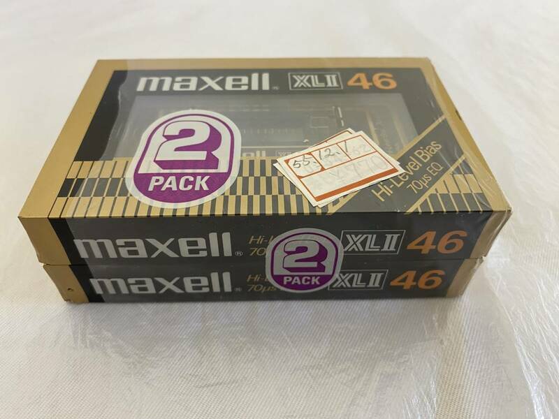 【新品未開封】 maxell マクセル XL Ⅱ 46 XL2 2本組 2パック ハイポジション TYPEⅡ カセットテープ 日立マクセル 当時物 昭和レトロ 1