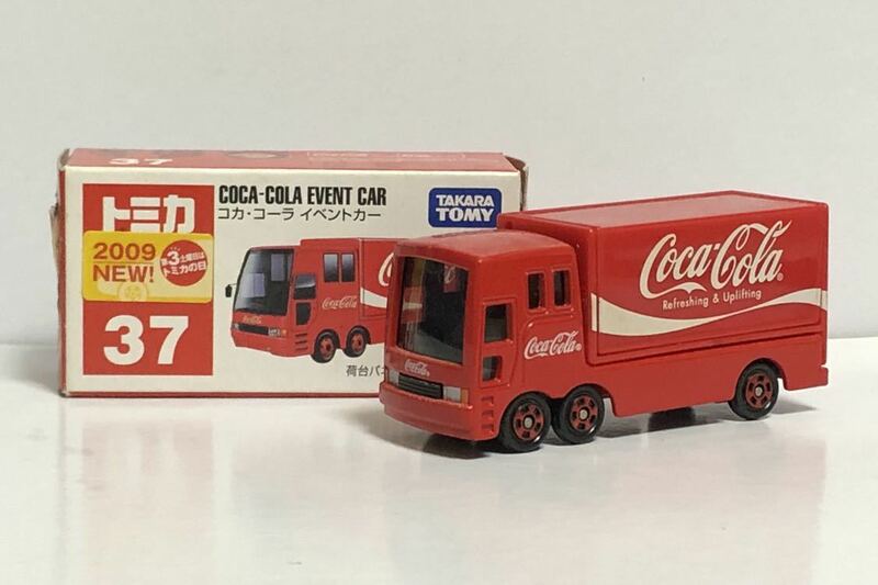 絶版 赤箱 トミカ 37 コカコーラ イベントカー コーラ 箱型 四角 角型 ウィング ウイング トラック 三菱ふそう MS7 エアロ バス MITSUBISHI