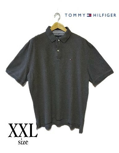 ［USED］Tシャツ トミーヒルフィガー TOMMY HILFIGER グレー XXL 203-0242