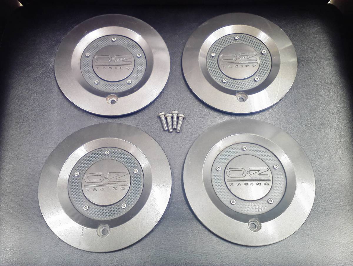 送料無料 4枚 OZ RACING ホイールセンターキャップ ガンメタリック M507 直径150mm オーゼットレーシング futura フッツーラ o.z 即決！