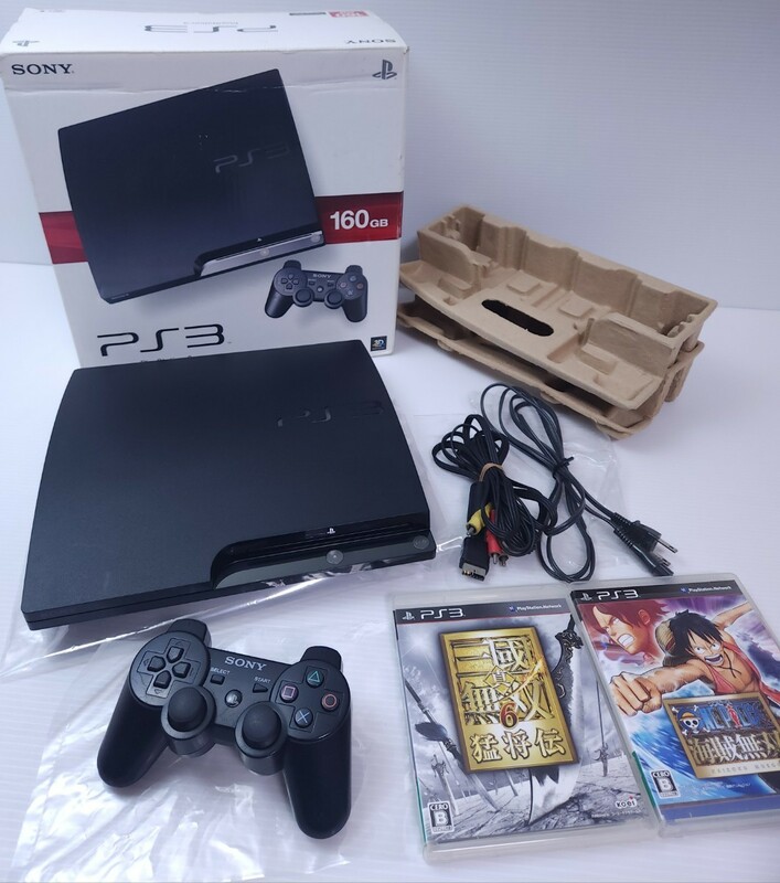 美品/動作品 SONY ソニー PlayStation3 PS3本体 CECH-2500A 160GB ブラック プレステ3 箱付 セット FW4.86ゲームソフト (329)