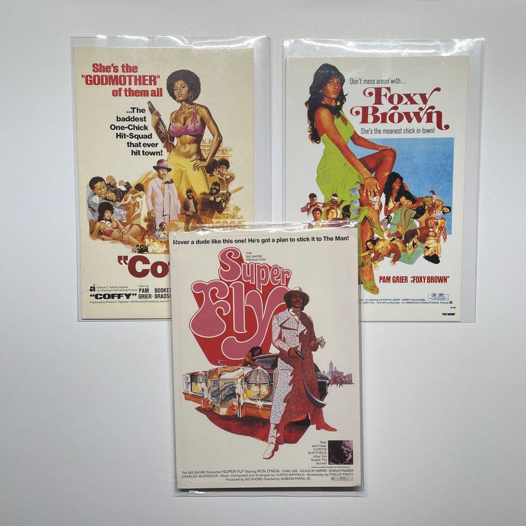 ポストカードセット / Coffy / Foxy Brown / Superfly / Blaxploitaions / across 110th street willie dynamite black movie Pam Grier 