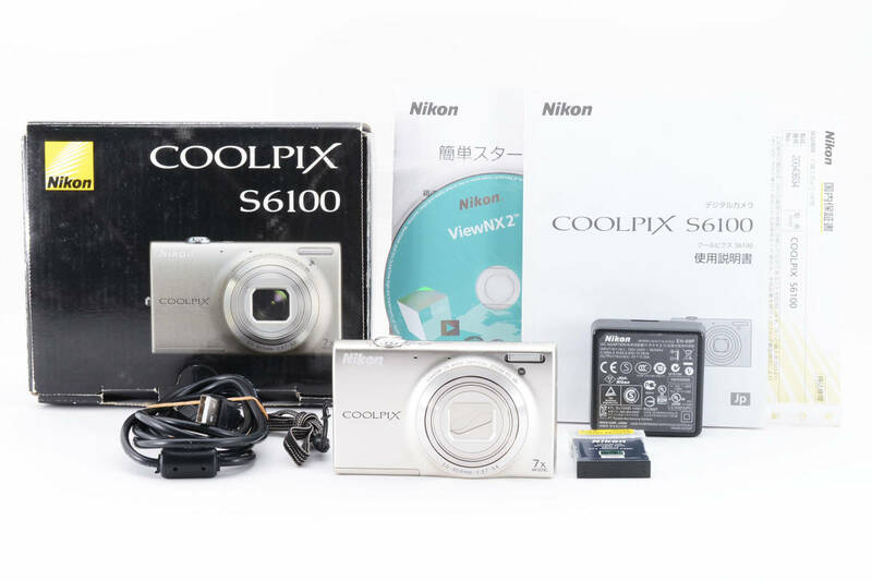 ★元箱付★ Nikon COOLPIX S6100 シルバー　コンパクトデジタルカメラ ニコン クールピクス #0169