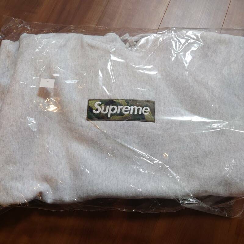 新品 23aw Supreme Box Logo Hooded Sweatshirt シュプリーム ボックスロゴ フーディー パーカー Ash Grey XL