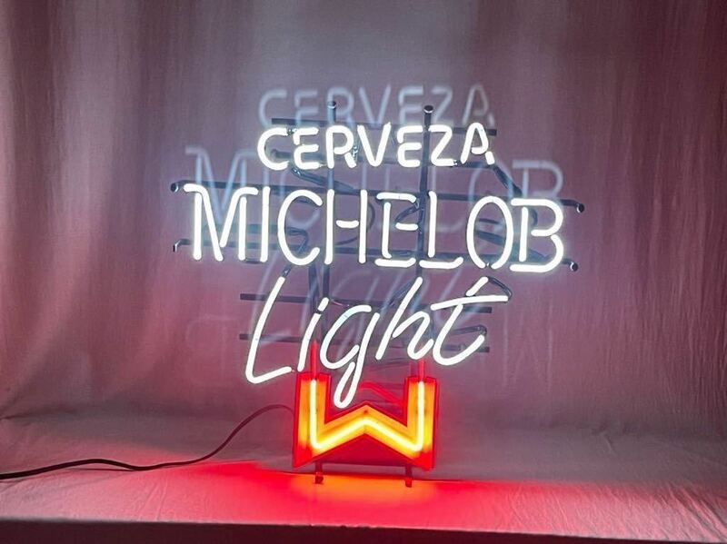 【引き取り限定】CERVEZA MICHELOB Light ミケロブ ライト ネオンサイン ネオン管 ビール アンティーク ヴィンテージ