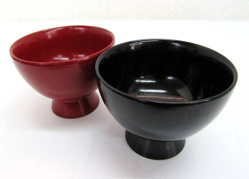 漆器 漆塗 高台 小鉢 盛鉢 盛椀 盛皿 和皿 和食器 赤/黒 ペア 2客セット 口径8.7㎝ 高さ7㎝ 
