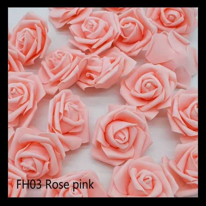 【ローズピンク】バラ6cm3個セット 造花 インテリア フラワーアレンジメント 材料 薔薇　良品専科フラワー