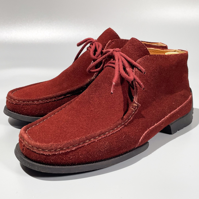即決 REGAL リーガル チャッカブーツ ショートブーツ ボルドー 赤茶色 メンズ 本革 スエード 革靴 25.5cm ビジネスシューズ 紳士靴 F1862